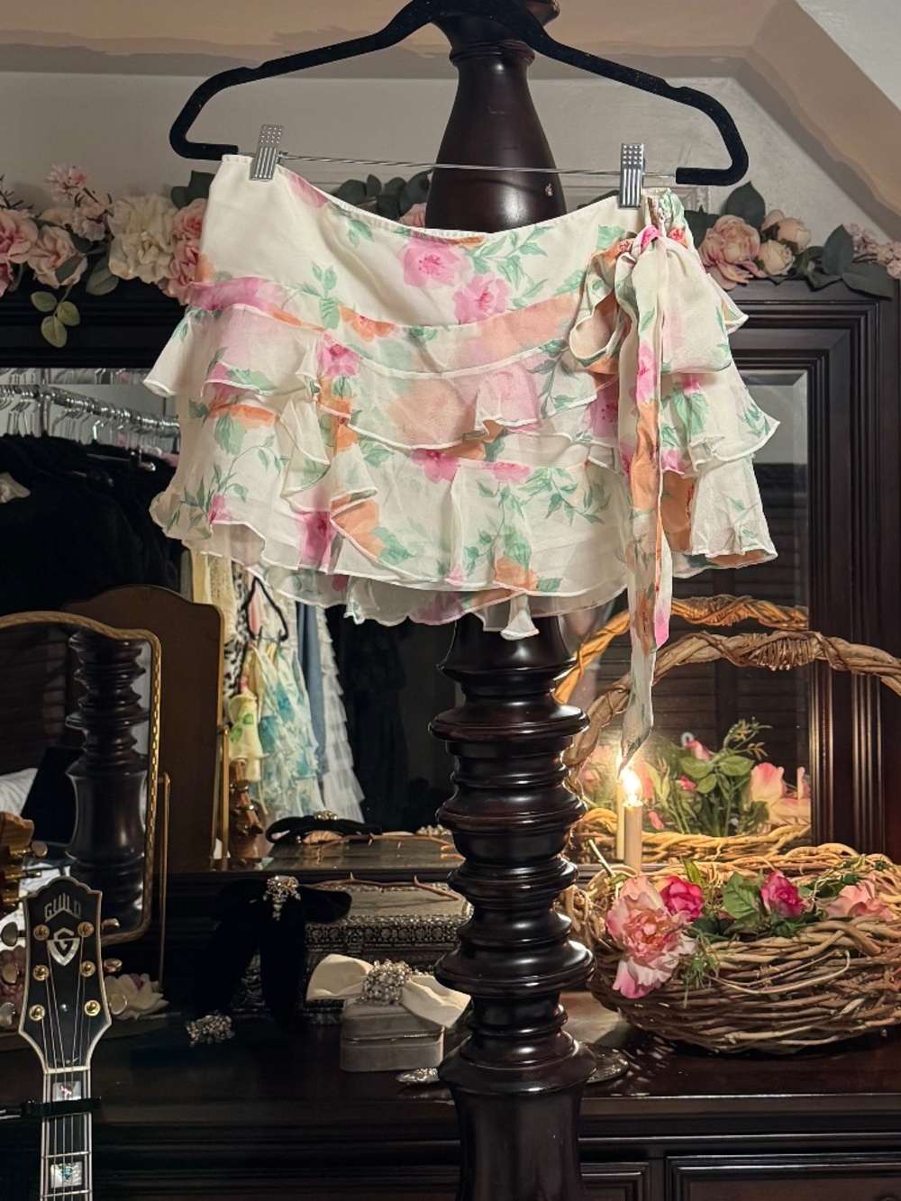Y2K Silk ruffle RARE mini skirt new with tags!!! 0